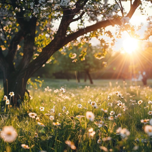 A vibrant orchestral composition evoking the serene joys of a carefree summer day, with playful melodies and whimsical harmonies that transport listeners to a sunlit meadow. Perfect for feeling light hearted and at ease.