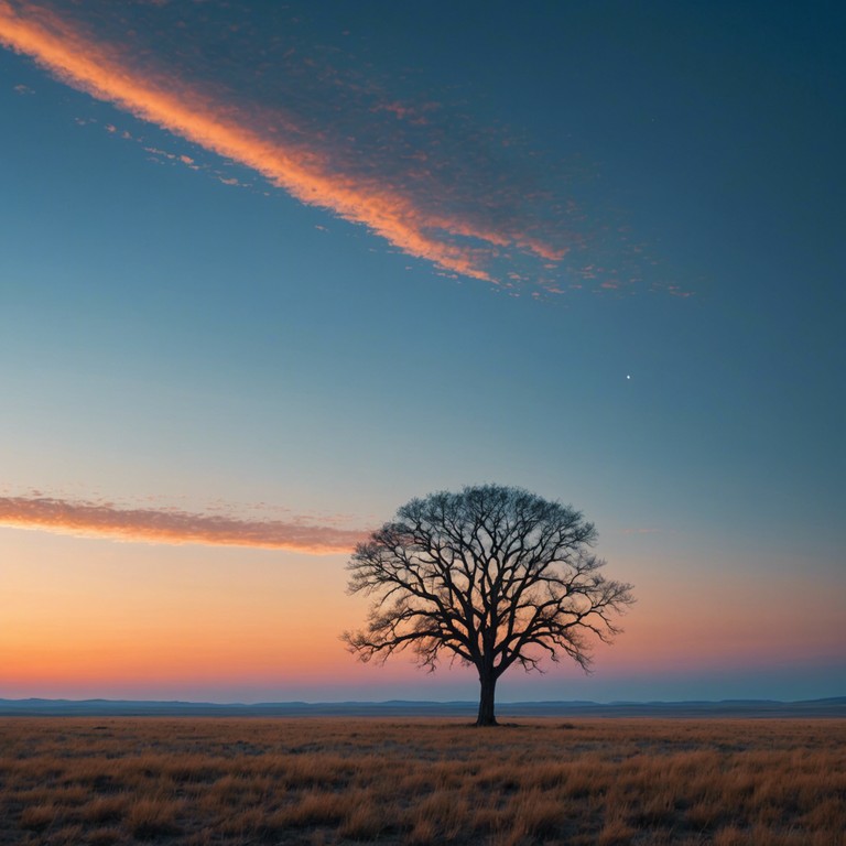 This track combines the mysterious allure of enigmatic melodies with the rustic charm of country music, creating a soothing yet intriguing auditory experience. The composition is crafted to evoke the wide, open landscapes of the prairie, where each note resonates like a whisper carried by the wind.