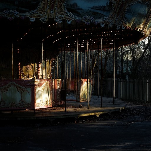 A ghostly carnival tune capturing the dark essence of a mystic carousel at night. Echoing melodies evoke images of shadows moving across the abandoned rides. This track builds tension with haunting harmonies and slow, winding rhythms, captivating listeners with a sense of foreboding wonder.