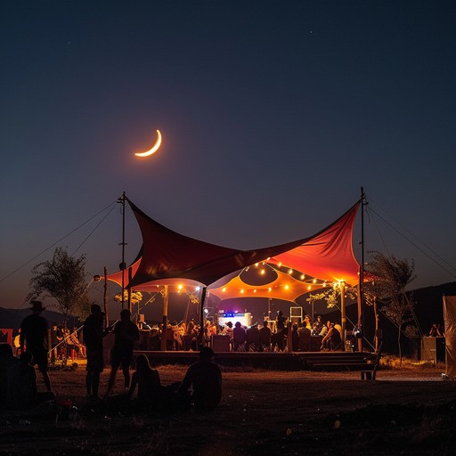 Imagine a bustling dance festival under a full moon, with rhythms that make every foot tap uncontrollably. Syncopated beats blend with pulsating bass lines to create a vibrant, unforgettable night of dance.