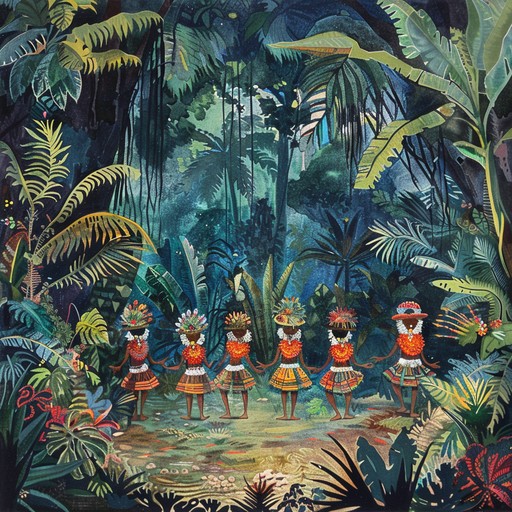 An exhilarating blend of traditional tribal beats and modern electronic elements that creates a lively and danceable track. Featuring powerful drum patterns and rhythmic chants, this piece transports listeners to the heart of an exuberant jungle celebration. Perfect for uplifting and energetic moments, the fusion of acoustic percussion and electronic bass guarantees an electrifying musical experience.