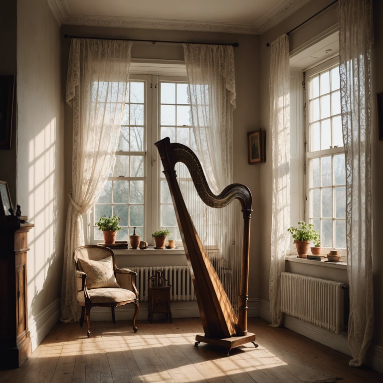 An instrumental composition that employs the ethereal tones of a harp to encapsulate the feeling of warmth akin to revisiting fond old memories. The track is structured to enhance the listener’s emotional journey through life’s metaphorical seasons, making it ideal for deep contemplation or peaceful relaxation.