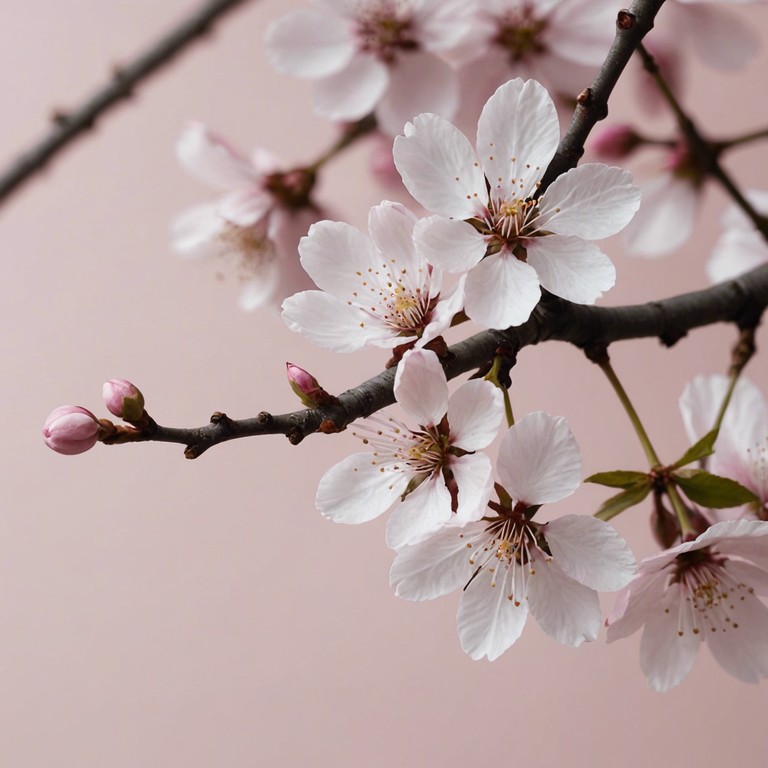 A gentle, flowing instrumental track capturing the poignant beauty of cherry blossom season in japan, symbolizing the transient nature of life and love. The soft sounds emulate a reflective, introspective walk through a sakura lined pathway amidst the fading blooms.