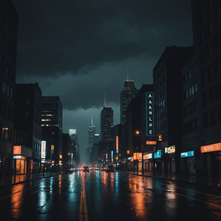 This track uses shades of urban sounds colored with edgy bass undertones, ideal for a reflective wander through midnight city alleys illuminated by intermittent neon lighting.