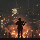 haunting urban night sounds with orchestral echoes intertwining magic