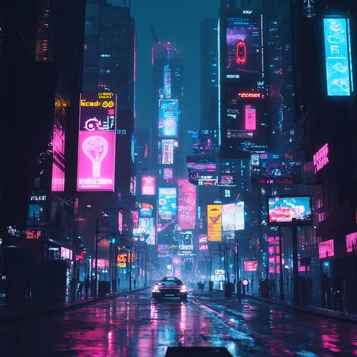 An instrumental track with driving, pulsating beats and edgy synthesizer melodies, creating a futuristic and rebellious soundscape. Perfect for capturing a nocturnal city adventure.