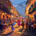 uplifting, lively, and vibrant, capturing a magical carnival.