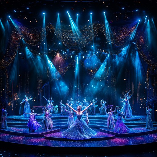 An exuberant, broadway style instrumental piece with vibrant melodies and dynamic orchestrations, capturing the grandeur and excitement of a musical finale. The dramatic crescendos and lively energy are perfect for bringing theatrical performances to life.