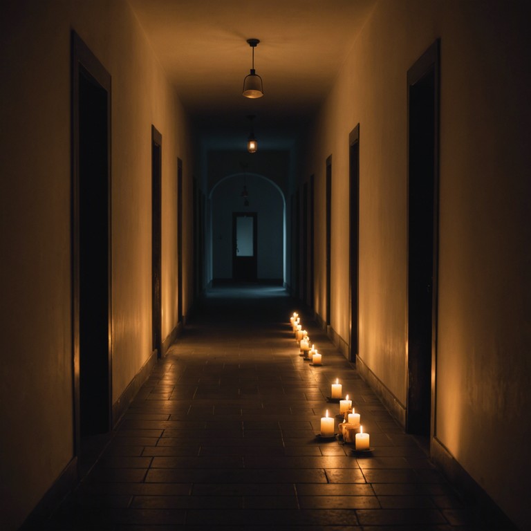A haunting composition featuring chilling semi tonal melodies that echo through a seemingly endless, dark corridor, designed to give the sensation of being followed by something unseen. An auditory journey into the paranormal.