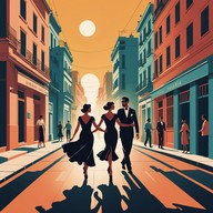 cheerful tango with lively rhythms