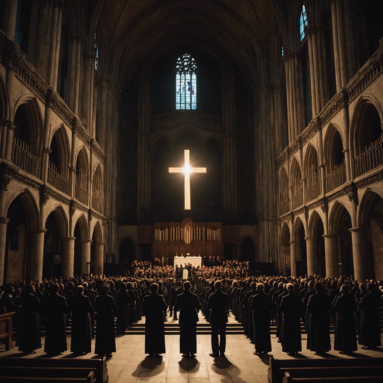 This track captures the spirited essence of overcoming personal struggles through faith, featuring robust choral voices that crescendo into a powerful resolve. Traditional gospel choir rises and falls with an almost tangible hope and strength, portraying a journey from silent personal battles to triumphant victory.