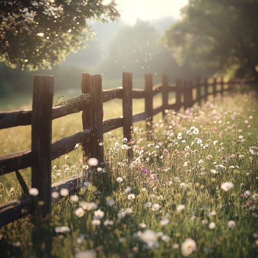 A soft and tranquil guitar melody that captures the essence of walking through a sunlit meadow, reminiscent of a peaceful summer day in the 70s. The sound is warm and serene, touching on the comforting nostalgia of simpler times.