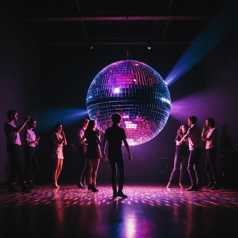 Incorporating a brooding atmosphere with disco's inherent vivacity, the piece explores the discomfort of joy amidst personal turmoil. It's designed to make one reflect deeply while they dance, offering a distinctive soundscape that juxtaposes the liveliness of classic disco with the modern day anxiety of digital age pressures.