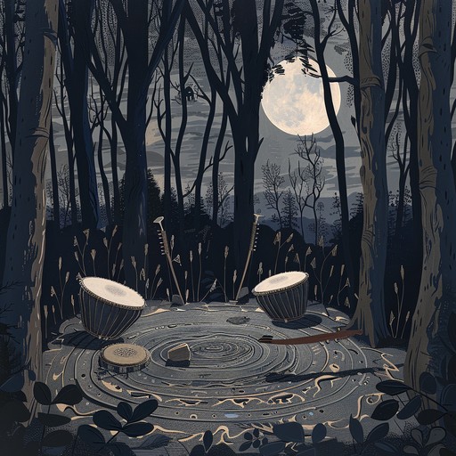 This song evokes ancient rites with a hauntingly powerful folk melody layered with rich, deep undertones. Ethereal vocals and evocative, dark melodies channel the energy of midnight rituals under a full moon. The music portrays an intense journey through mystical landscapes and ceremonies, combining traditional folk sounds with an emotionally charged atmosphere.