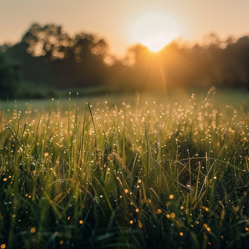 Capture the gentle essence of morning dew on a peaceful landscape. This instrumental jingle evokes quiet contemplation and a sense of serenity through soft melodies and harmonious chords, perfect for finding inner peace and reflection. The music subtly shifts between delicate arpeggios and tender harmonics, creating a tranquil atmosphere that mirrors the stillness of early dawn.