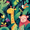 lively tune full of jungle animal sounds, excitement, and discovery