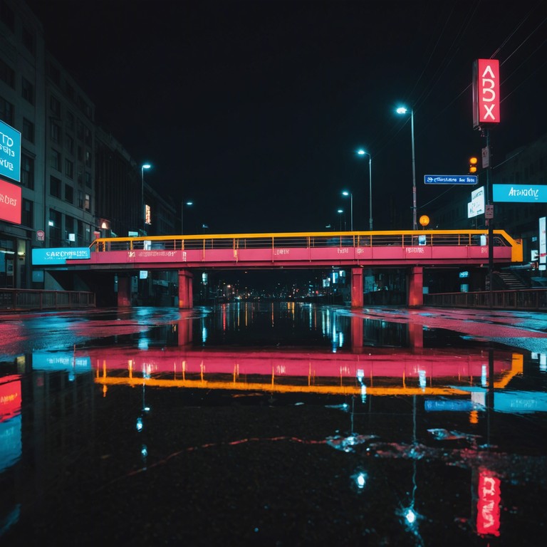 In this instrumental track, imagine a solitary drive through a city at midnight; street lights flicker like distant stars, reflecting off dark wet asphalt. The scene is set in the 198l0s, with heavy use of synthesizers creating a soundscape that feels both nostalgic and intimate. Each note echoes the quiet peace and contemplative mood of the city's sleepless pulse.