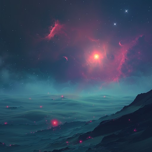 Experience the eerie beauty of a cosmic soundscape, layered with otherworldly tones and strange harmonics, ideal for evoking sensations of alien realms and mysterious atmospheres.