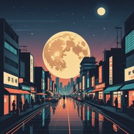 gentle melodies under tokyo's glowing moonlight