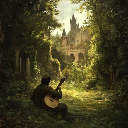 An instrumental track that transports listeners to a euphoric medieval era with uplifting melodies. The troubadour's lively rhythms and enchanting tunes create an inspiring atmosphere, perfect for a grand journey through historic landscapes and majestic castles