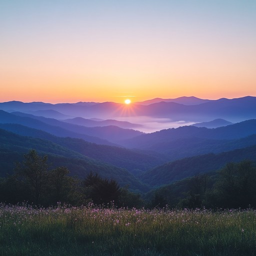 A soaring instrumental bluegrass piece that evokes the grandeur of the appalachian mountains at sunrise, featuring vibrant banjo melodies and resonant fiddle harmonies.