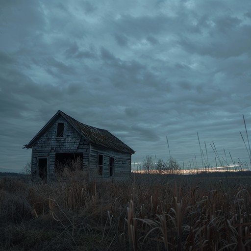 An instrumental track blending haunting americana guitar with eerie ambient soundscapes, evoking ghostly whispers across desolate prairies at dusk. Perfect for creating a chilling yet nostalgic mood.