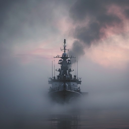 A deeply haunting and enigmatic instrumental track featuring maritime elements, inspired by the russian navy's historical voyages and battles. The piece weaves together the mysterious ambiance of open waters with russian folk influences, creating an eerie yet captivating atmosphere. This track takes listeners on a journey through foggy seas and echoic ship calls, blending traditional and modern sounds seamlessly.