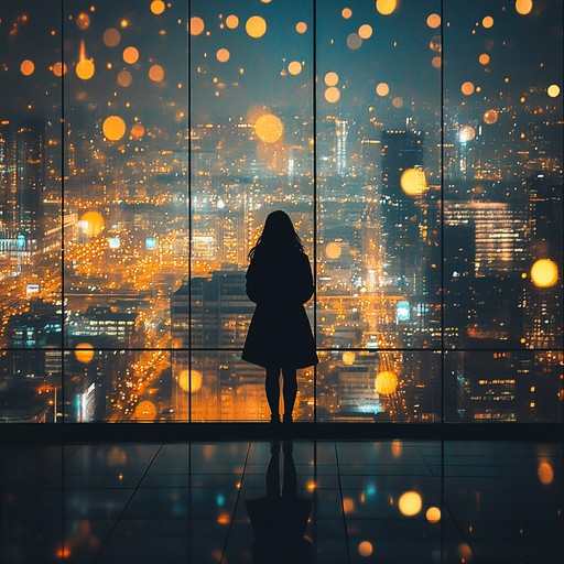 A soothing instrumental track blending soft synths and gentle melodies to portray the feeling of wandering alone through glittering urban landscapes at night. The music reflects the juxtaposition of the city's sparkling exterior and the inner solitude of the individual, evoking emotions of nostalgia and introspection.