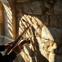 saxophone resonates in a mystical ancient setting