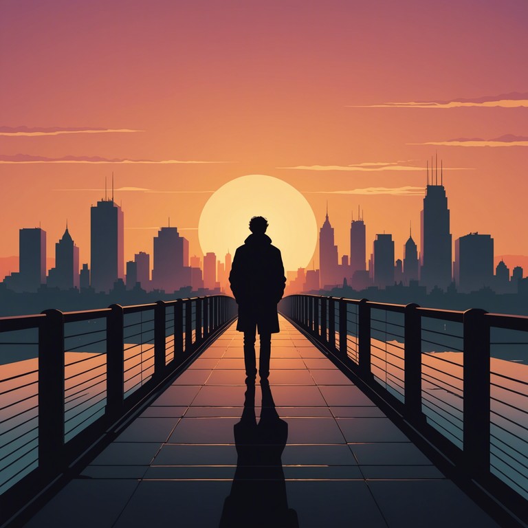 Imagine a serene, reflective journey through the city at twilight. The sparse piano melodies are accompanied by the soft shuffle of uk garage rhythms, crafting a reflective auditory experience that mirrors the solitude of city life intertwining with personal memories. The result is a poignant, immersive soundscape that encourages introspection and contemplation.