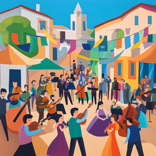 An uplifting klezmer instrumental that reflects the joyous atmosphere of a traditional jewish village gathering, with spirited clarinet melodies and lively rhythms inspiring dance and happiness.