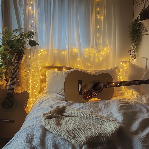 A subtly intimate lo fi track with heartfelt melodies and soulful vocals. Under soft, cozy lighting, a delicate guitar strums alongside hazy synths, creating a warm, nostalgic ambiance. Perfect for late night reflections and heartfelt moments.