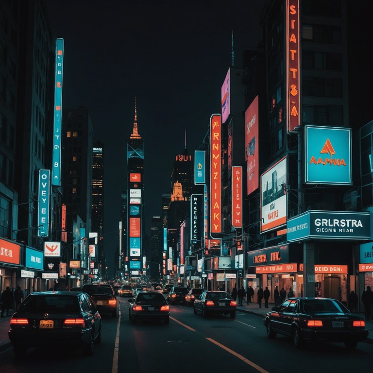 Imagine cruising through a futuristic city, the skyline pulsating with lights as shimmering synth rhythms echo the vibrant life of the urban landscape.