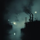 industrial tones merge with ambient echoes in darkness.