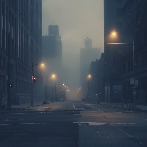 A haunting blend of gritty urban textures and ambient soundscapes, creating an atmosphere of desolation and mystery. Evocative field recordings and distorted synths help paint a picture of an unused city square at dawn, where echoes and shadows come alive in the foggy mist.