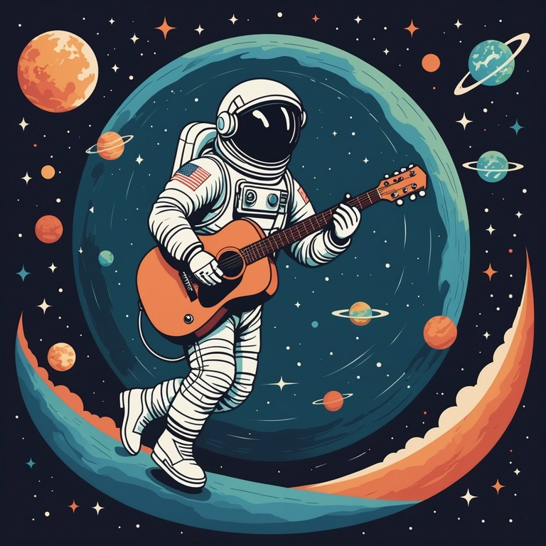 In this track, psychedelic rock merges with elements of futuristic soundscapes, featuring wavy guitar solos and swirling synthesizer layers creating a sense of interstellar travel. A cosmic journey that feels both expansive and introspective, designed to transport the listener across the universe through waves of lush vibration and intricate guitar work.