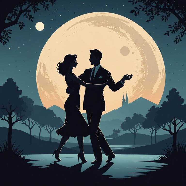 A dramatic and emotionally charged instrumental tango piece, where each note of the string ensemble draws the listener into a narrative of longing and unresolved passion. The music swells and diminishes, mirroring the complexities of a turbulent romance, set in the backdrop of a nostalgic, moonlit night.