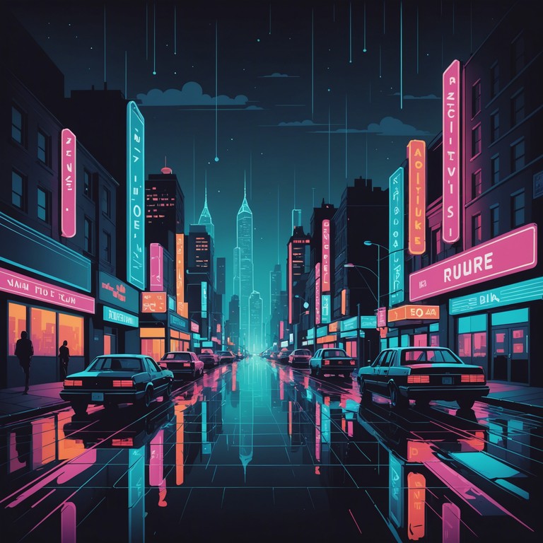 This track encapsulates the feel of wandering through a neon lit cityscape under a gentle rain, reflecting the isolation amidst the urban sprawl. The music combines ethereal synths with a contemplative piano, creating a soundscape that feels both intimate and expansive, suitable for reflective or late night listening.