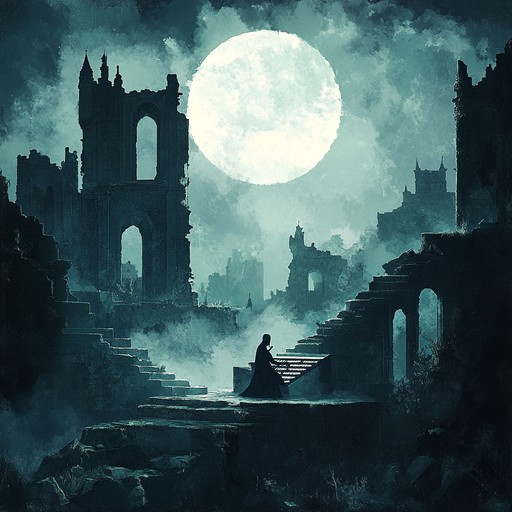 In the moonlit chambers of an abandoned castle, a transparent specter summons enchanting yet terrifying tunes from an ancient xylophone, commanding the shadows to waltz in the cold night air.