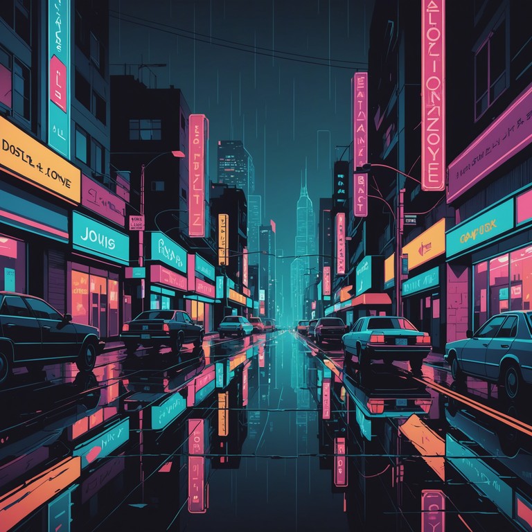 This track evokes the imagery of a city at night, bathed in neon glow, where the synth wave sounds mesh with urban panoramas. The piece combines dreamy synths with a steady, pulsating beat, bringing about a sense of adventure and nostalgia within the sprawling cityscape.