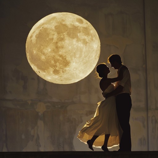 Picture a cobblestone street in buenos aires under a full moon, where the echoes of a classic tango melody blend with modern electronic elements creating a transcendent and evocative atmosphere.