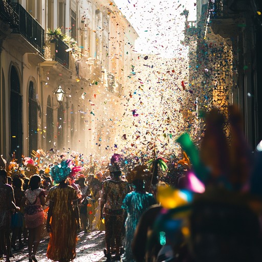 A thrilling embrace of festive vibes, thanks to exuberant brass and drum sections that paint a vivid picture of carnival joy. The beat is infectious, making it impossible not to be swept up in the celebration, feeling the heartbeat of the parade.