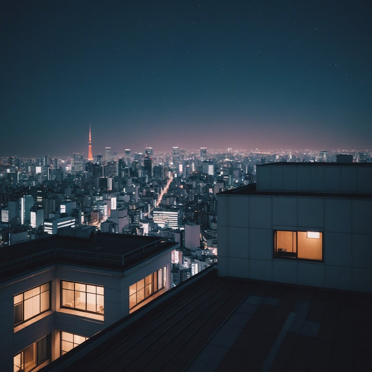 A softly played electric piano carries the listener through a dream like state, emulating a quiet night walk through brightly lit tokyo streets, punctuated by distant city sounds and soft glowing lights.