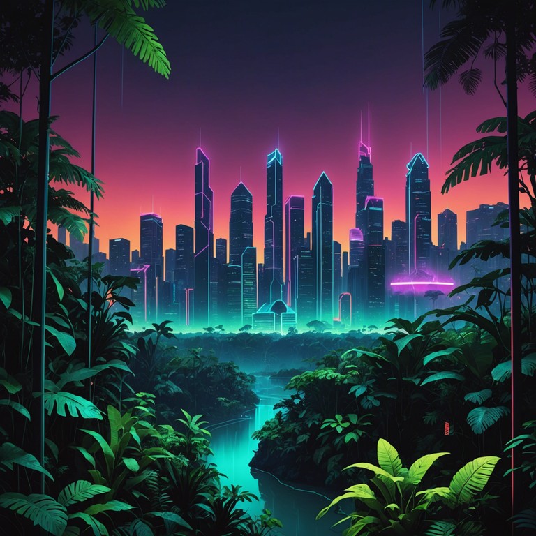 This track merges the rhythmic appeal of reggaeton with experimental electronic sounds to create an exotic, quasi mystical experience. The sharp contrast of animalistic beat patterns and futuristic synth lines provides a journey through a neon lit urban rainforest.