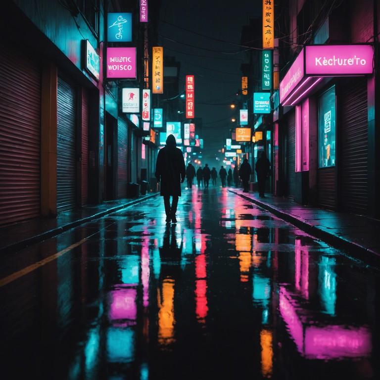 Imagine a high energy, pulsating track that embodies the thrill of a 1970s chase scene through a bustling cityscape at night. This instrumental piece combines funky bass lines with an intriguing, suspenseful melody played on the electric guitar, emulating the sounds of vintage car chases and shadowy figures darting through neon lit streets.