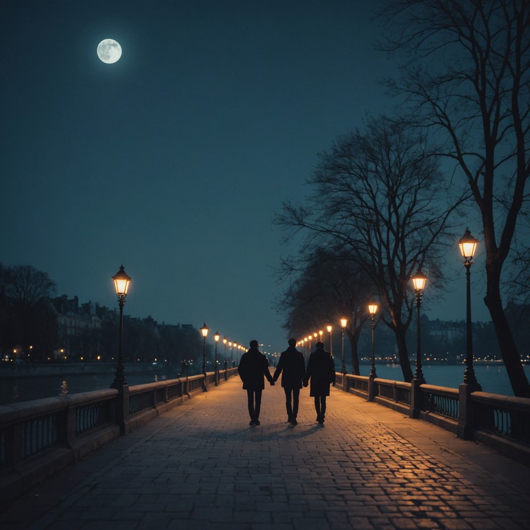 This composition embodies the quiet beauty of paris at night, highlighted by a saxophone that speaks directly to the heart, enveloping the listener in a blanket of calm serenity and romantic allure