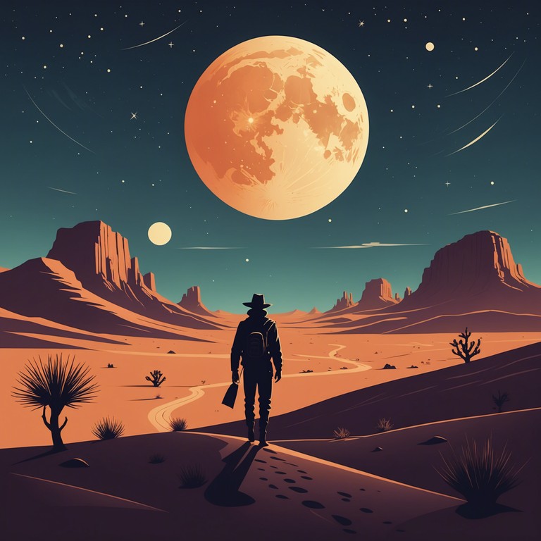 In the enveloping darkness of the desert, the ominous music of an oud weaves a narrative of intrigue and cloaked secrets. Perfect for evoking scenes of suspense and hidden dangers in film or storytelling settings.