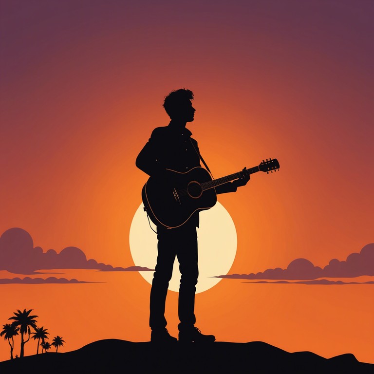 An americana track characterized by its powerful guitar riffs playing under an unforgiving desert sun, creating a sonic representation of a fierce battle with nature's elements. The sound reinforces the thematic portrayal of a rugged confrontation with the world, driven by an indomitable spirit and the sheer will to prevail despite overwhelming odds.