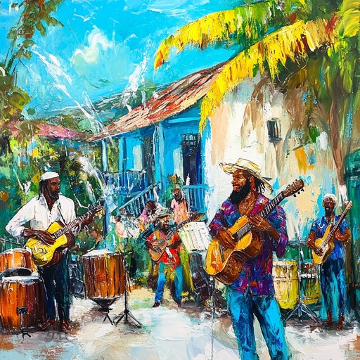 An engaging instrumental reggae piece featuring emotive guitar riffs, steady bass grooves, and lively drums, capturing the warmth and heartfelt passion of the caribbean islands.