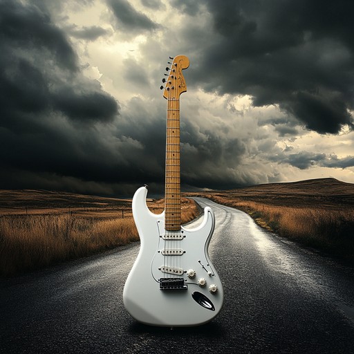 A vibrant instrumental blues rock track featuring dynamic electric guitar riffs over a driving rhythm section, capturing the energetic feel of rolling thunder on an open road